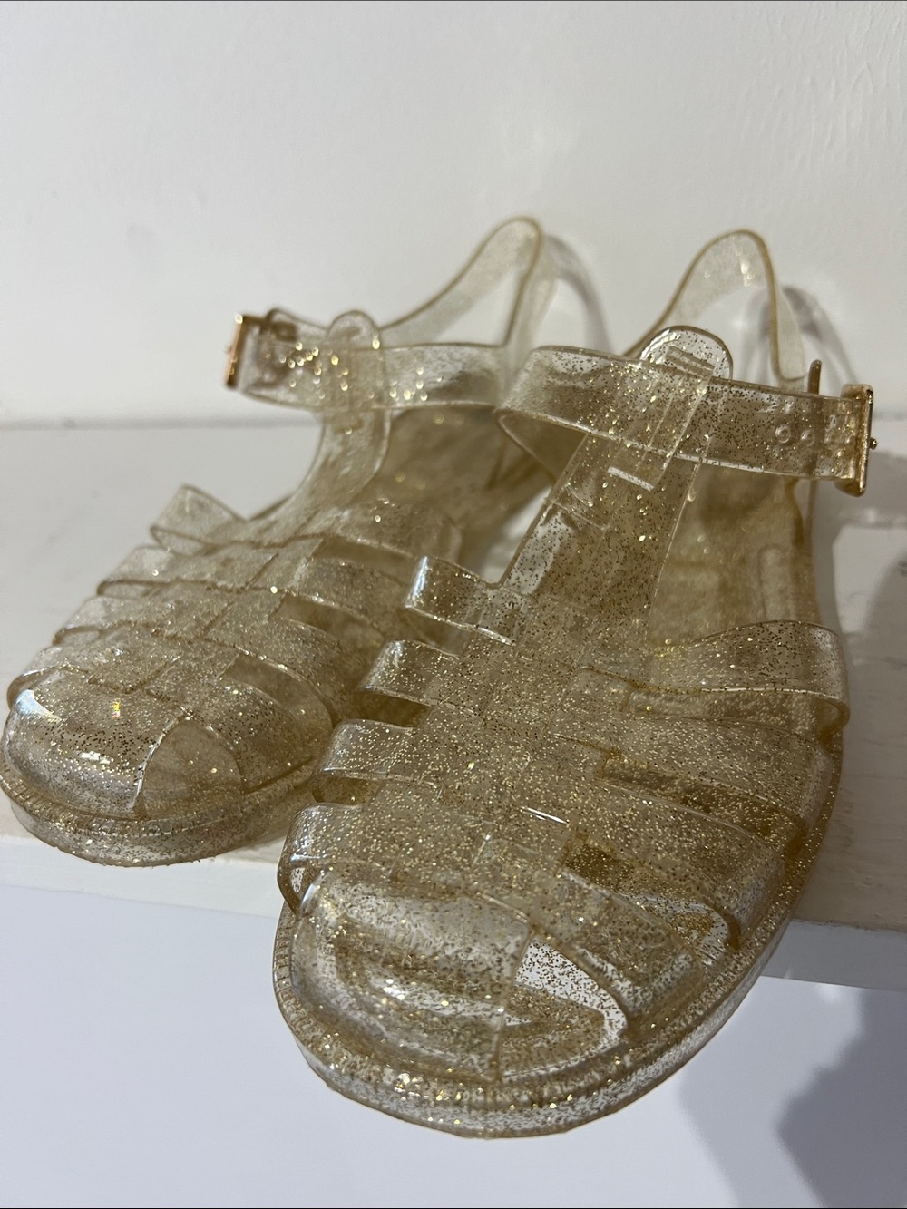 Wild Fable Gold Glitter Jelly Sandals for Women - Classic Strappy Style